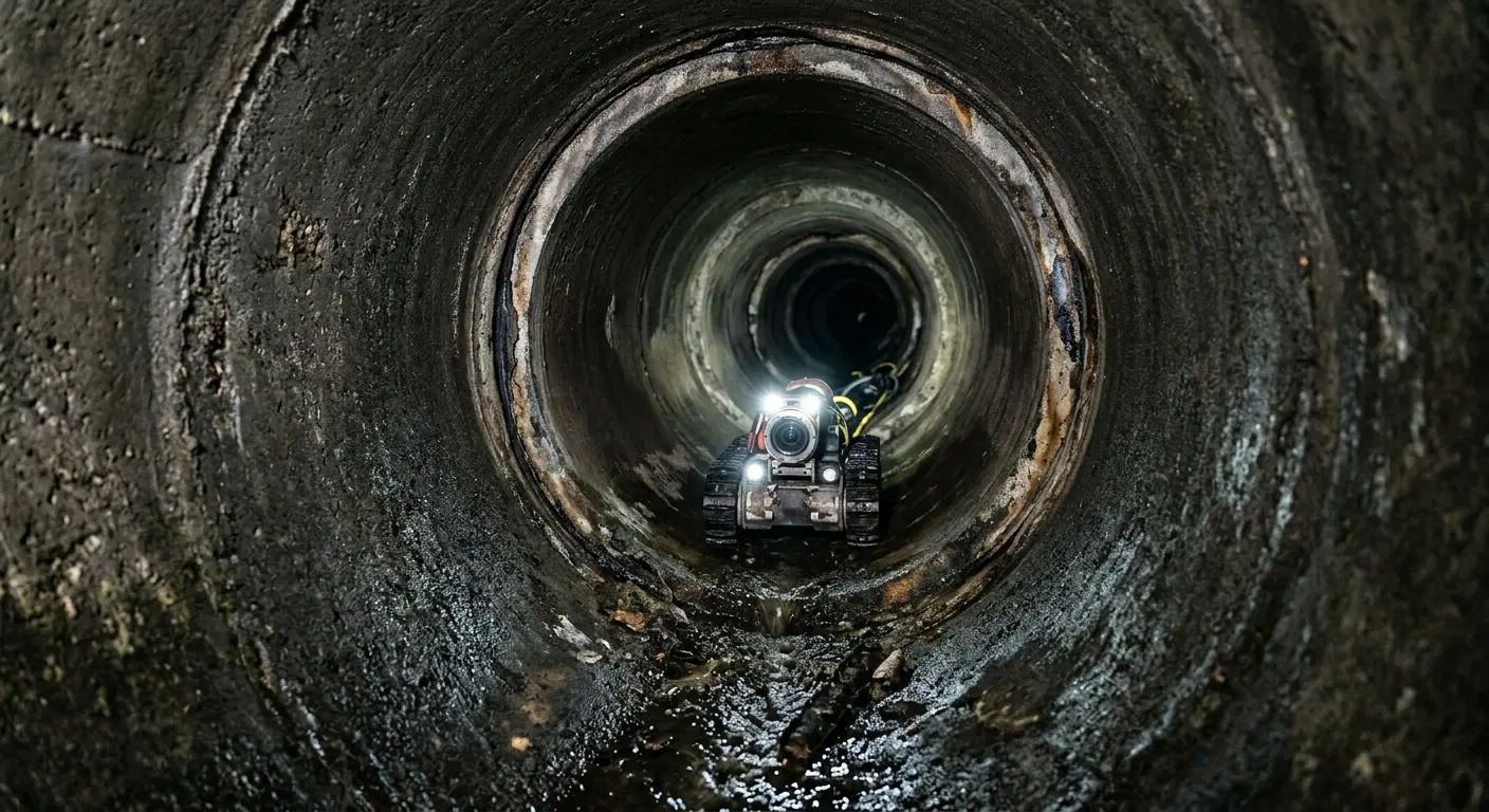 Robotic sewer camera inspecting pipe interior for Sewer Line Repair in Shippensburg